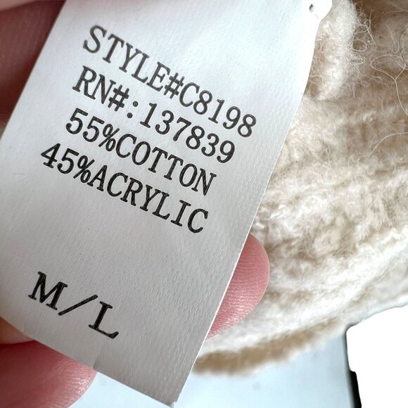 Dreamers Chunky Open Front Knit Cardigan Sweater Cream Size Medium - Picture 8 of 10